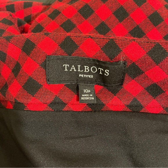 NWOT Talbots Red and Black Checkered Skirt - Picture 3 of 5